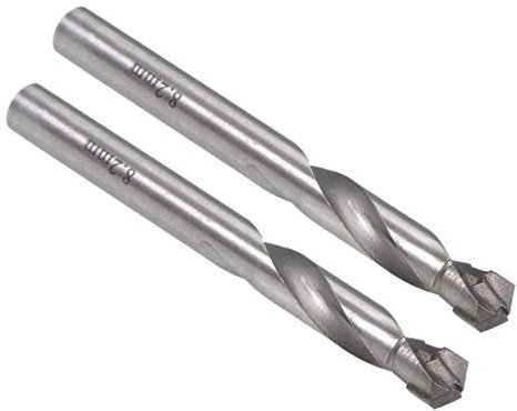 sourcing map Cimenté Carbure Hélicoïdal Forets 8.2mm Métal Foret Coupeur pour Inox Acier Cuivre Aluminium Zinc Alliage Fer 2 Pcs