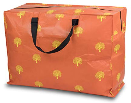 Sorti 2x Enormous Jumbo XL Clothing Toys Home Laundry Storage Bag Made From Recycled Material. Really Big Extra Deep Massive Orange Tree Pattern Bag. 127 Litres. 54 x 74 x 32 cm (2 pieces)