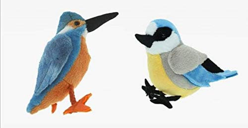 Cornel Tierliche Stofftier Blaumeise und Stofftier Eisvogel ca. 12 cm, 2er Set