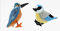 Cornel Tierliche Stofftier Blaumeise und Stofftier Eisvogel ca. 12 cm, 2er Set