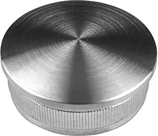 Cosch Edelstahl hohle Endkappe leicht gewölbt mit Rändel Ø 42,4 x 2,0 mm