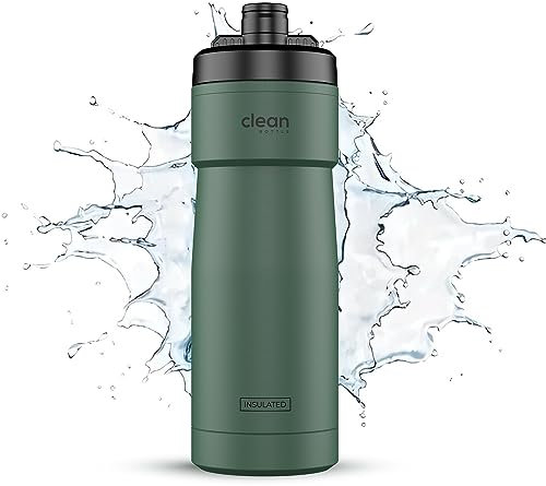 Bike Water Bottles | Insulated Bike Water Bottle | Easy Clean Nozzle, Easy Squeeze | Cycling Mountain Fitness Water Bottle | Gym Sport Bottle | (Green, Sport 20)