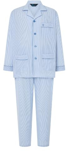 El Búho Nocturno Pyjama Homme Long Popeline Mélange - Veste Manches Longues Boutonné Rayures Carreaux Classique Elegant - Ensemble Hôpital Grandes Tailles S-5XL