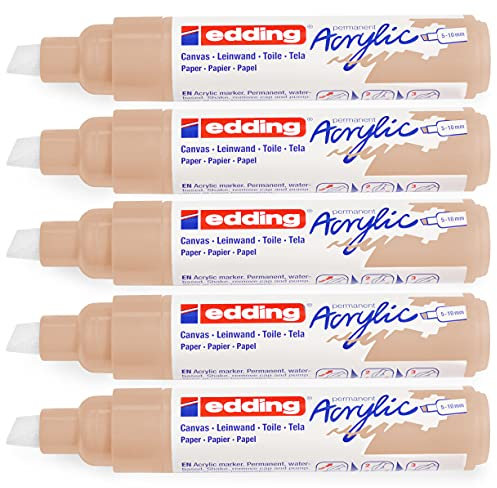Acrylmarker edding e-5000 breed warm beige | 5 stuks