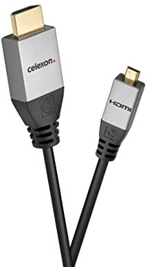 celexon HDMI auf Micro HDMI Kabel mit Ethernet - 2.0a/b 3,0m - Professional Line - 4K / UltraHD / 4096x2160p @60Hz