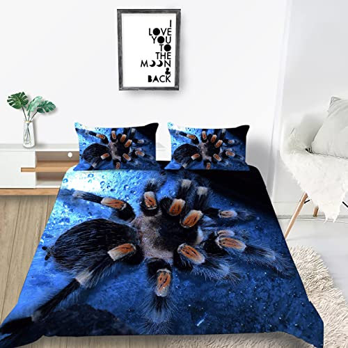 YWAOP Bettwäsche 135x200 cm - Spinne Microfaser Bettwäsche Set - 2 Teilig Bettbezug mit Reißverschluss - Hypoallergen Bettbezüge + 1 Kissenbezug 80x80cm, für Kinder