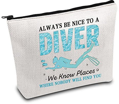 Lustiges Tauchgeschenk - Make-up-Tasche für Taucher, Wir Wissen Orte, Wo Niemand Sie Finden Wird - Schön für Taucher, L9 W7 H0.39
