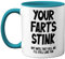 Funny Valentines Gifts for Him - Your Farts Stink Mug - Funny Mugs for Men, Birthday Gifts Boyfriend Husband Dad, Joke Novelty Present, I Love You Daughter Son Wife, 11oz Light Blue Ceramic
