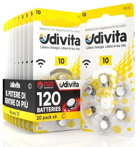 120 Hearing Aid Batteries Type 10 Udivita Battery