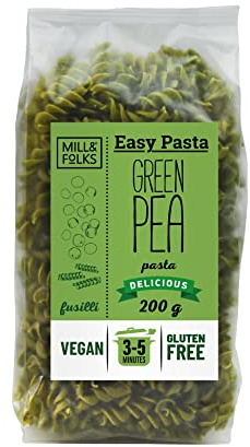 Mill & Folks Easy Pasta Green Pea Pasta Fusilli 200g | Vegan & Gluten-free