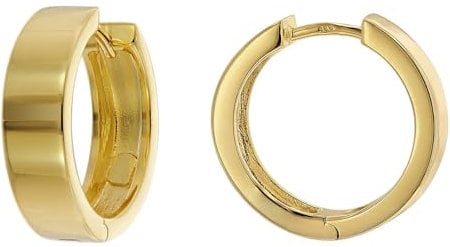 trendor Damen-Ohrringe Gold 333/8K Klapp-Creolen Ø 18 mm eleganter Ohrschmuck für Frauen, zauberhafter Schmuck aus Echtgold 41497