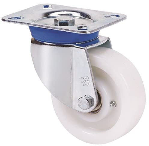 Schwerlastrollen 100 mm Polyamidrad weiß Plattenbefestigung Lenkrolle ungebremst in Industriequalität stabil schwere Ausführung