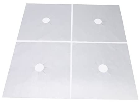 Cubierta de Placa de Gas, Revestimiento de PTFE en Barra Reutilizable para Cocinar, Cubierta de Placa de Gas No Resistente Al Calor (27 * 27 CM, 0,1mm)