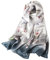 STORY OF SHANGHAI Seidenschal Damen 100% Seide, 20+ Bunte Luxuriöse Schals, Warm & Weich, als Stola Seidentuch Halstuch Pashmina - 53 * 170 cm,03 Neu Blumen Rosa Blau