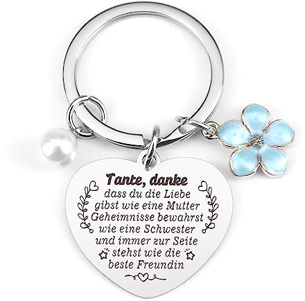 Tante Geschenk Schlüsselanhänger Herz Geburtstagsgeschenk Tante Tante Geschenk zum Geburtstag Geschenke Tante von Nichte Neffe Muttertagsgeschenk für Tante Schlüsselanhänger mit Gravur