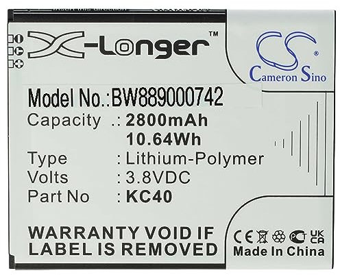 vhbw batteria sostituisce Motorola KC40 per smartphone cellulare (2800mAh, 3,8V, Li-Poly)