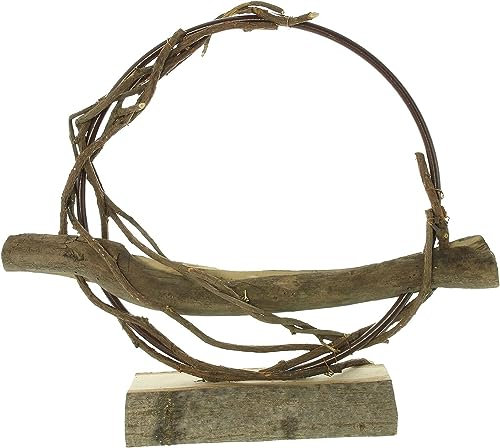 Dekoring Natural aus Holz & Metall, Ø 39 cm, auf Sockel, zum dekorieren