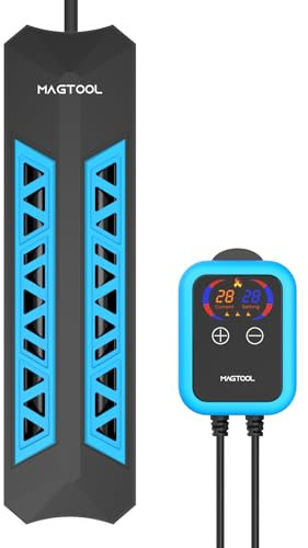 MagTool Riscaldatore Acquario da 100-1500 W, Aommergibile con Protezione da Temperatura Eccessiva e Spegnimento Automatico. Riscaldatore per Pesci con Controllore Digitale per Acqua Dolce e Salata