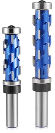 HOZLY Flush Trim Router Bit 1/2 Shank, Double Bearings Flush Trim Bit 1/2 Spiral Trimming Bit, Wood Router Tool Hardwood Flush Cut Router Bit Router Template Bit for Wood MDF(2PCS)