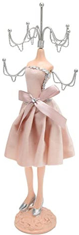 Mannequin Porte Bijoux, Présentoir à Bijoux, Mannequin De Poupée, Porte-Bijoux Présentoir Robe de Princesse, Modèle De Robe De Princesse, pour présenter des boucles d'oreilles dans les magasins