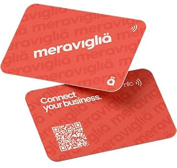 NFC Visitenkarte mit QRCode | Teilen Sie Ihre NFC-Kartendaten per Handy | Personalisieren Sie Ihre NFC-Visitenkarte | Kompatibel mit jedem Gerät (Rot)