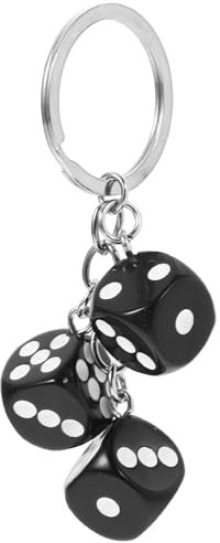 Kichvoe Würfel-Schlüsselanhänger Würfel-Schlüsselanhänger Schwarzes Würfel-Amulett Schlüsselanhänger Tasche Geldbörse Handy Auto Anhänger Punk-Würfel-Schlüsselanhänger Zubehör Geschenk