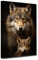 LZIMU Wolf Leinwand Wanddrucke Wolf Mutter und Baby Tierbild Wildtier Poster Tiere Familien Wanddekoration für Zuhause und Büro (C, 30.00 x 45.00 cms)