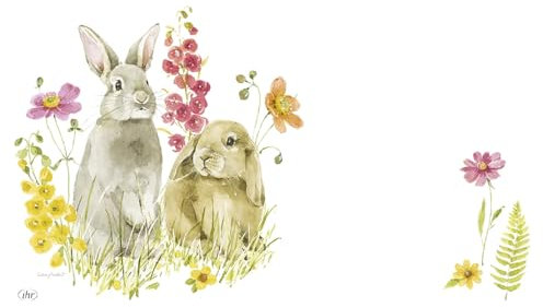 IHR - MCB 1031900 - Frühstücksbrettchen, Ostern, Hasen Hop on spring, Melamin, 23,5cm x 14,5cm, natur, spülmaschinengeeignet