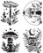 Dixie Belle Stencil | Moonlit Mushrooms | (4) 7” x 9” Reusable Painting Stencil for Crafts, Furniture, Projects | Stencil for Painting on Wood, Plastic, Furniture, Canvas