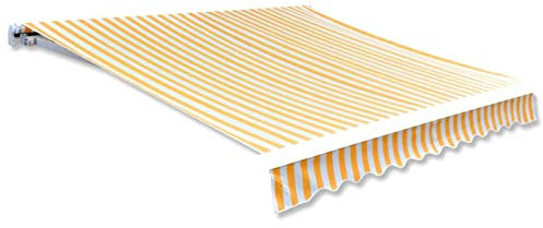 Cosisti Toldo de Lona 300 x 250 cm, Tela de Repuestos para Toldos, Techo de Repuesto para Toldo,Toldo Impermeable para Patio,Telas para Toldos para Patio Terraza Jardín Amarillo y Blanco