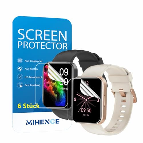MIHENCE Screen Protector Compatible for RUIMEN D1 1.85 Inch Smartwatch, TPU HD Screen Protector [Pack of 6]