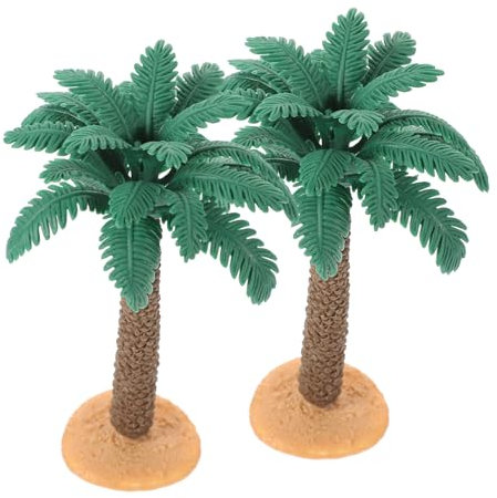 Alipis 2stücke Teiliges Miniatur-palmen Kunststoff Mit PVC-Basis Realistisch Geformte Mikro-landschafts-deko Für Sandtisch DIY-gartenmodelle Und Mikro-szenengestaltung