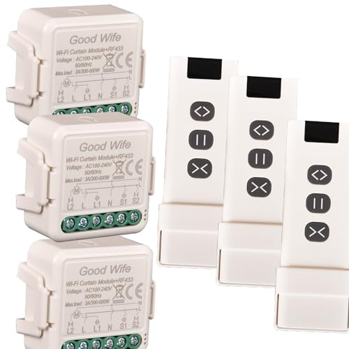 Interruttore Tapparelle tapparelle RF+WiFi Switch perTenda,Relè Modulo Comando Smart per Tapparelle Elettriche, Controllo App Smart Life, Comando Vocale Alexa, (3)