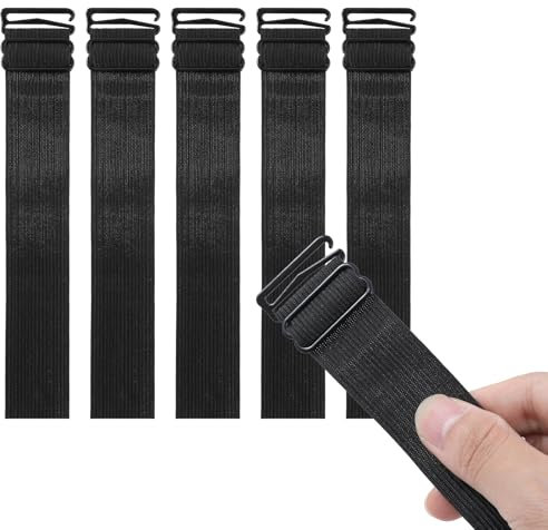 6 Piezas Correas de Peluca Elásticas Ajustables para Correas de Peluca Extraíbles sin Pegamento Correas de Peluca Negras para Coser sin Pegamento Accesorios para Gorros de Peluca