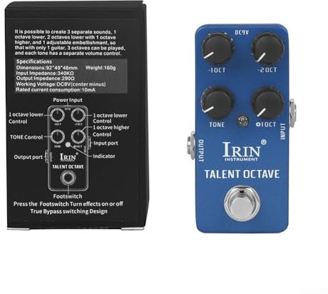 Gitarren-Effektpedal, 10,2 x 6,2 x 5,5 cm, vielseitige Effekte, Wah Distortion, Overdrive Delay, Reverb Kompressor-Pedal-Ersatz (Drak Blue)