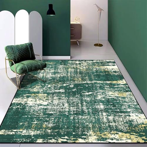 Jiyuhang Teppiche für Wohnzimmer 160 x 230 cm, grün-gelb-Beiger Teppich Waschbar ist Weich, Bequem und rutschfest Sich für Besprechungsräume, Schlafzimmer Büros und Wohnzimmer Teppich