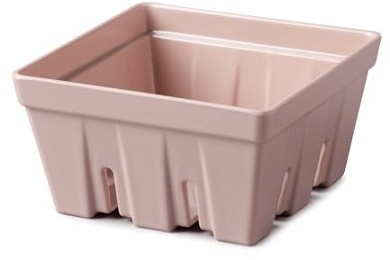 Zeal Fridge Storage Box for Fruits and Berries, Melamine Kitchen Storage Container – Wash and Serve Berry Colander Box, 12cm (Rose Pink)