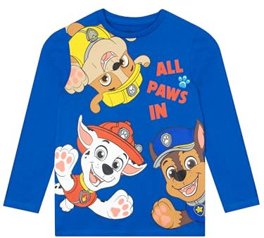Paw Patrol T Shirt | Boys Long Sleeve T Shirt | Boys Tops | Ages 18 Months to 8 Years | Blue 3-4 Years