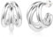 ALEXCRAFT Chunky Ohrringe Silber 925 Creolen Damen Modeschmuck Ohrstecker Groß Earrings Silver für Frauen Freundin Mama