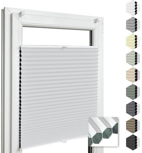 Home-Vision® Premium Doppelplissee Wabenplissee ohne Bohren mit Klemmfix (Weiß-Weiß, B120cm x H130cm) Modern Klemmfix Blickdicht Plissee Sonnenschutz Hitzeschutz Jalousie für Fenster Thermo