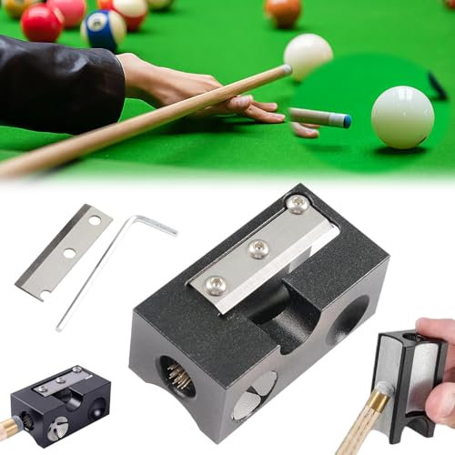 Cllevghy 8 in 1 Pool Queue Tip Shaper, 8 in 1 Billard Queue Spitzen Werkzeug, Billard Zubehör Trimmer Billardqueue-Reparaturwerkzeug für Repair und Formen von Queue-Spitzen(Aluminiumlegierung)