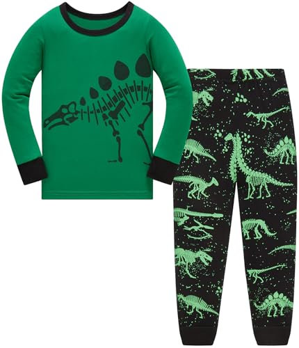 TEDD Boys Pyjamas Dinosaur Nightwear Cotton Toddler Clothes Kids Sleepwear Winter Long Sleeve Christmas Pjs Sets 2 Piece Outfit Xmas Gift 9-10 Years