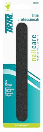 Trim 2 limas para uñas profesionales con grano grueso y medio, cód. CB-02BI
