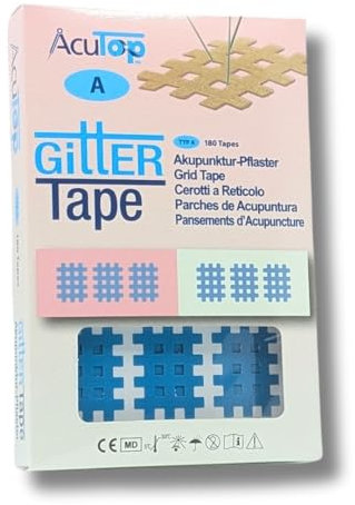 AcuTop Gitter Tapes – gezielte und sanfte Unterstützung nach dem Prinzip der Akupunktur (Blau, Typ A)