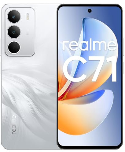 realme C71 4G Smartphone, écran 6,67 Pouces 120 Hz, Batterie 6 000 mAh, 6 Go + 128 Go, Appareil Photo 50 Mpx, Chipset Octa-Core T7250, Cygne Blanc, sans Adaptateur