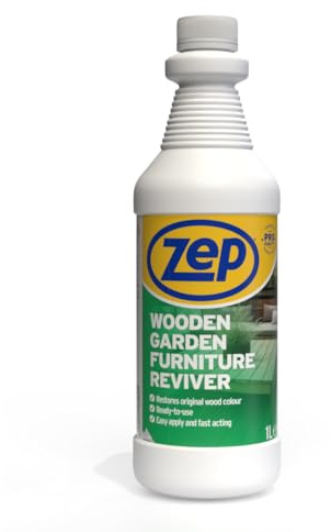 Zep Wooden Garden Furniture Reviver 1L | Outdoor Wood Cleaner & Restorer, Covers 5–8 m²/L, Prepares Surface for Wood Polish