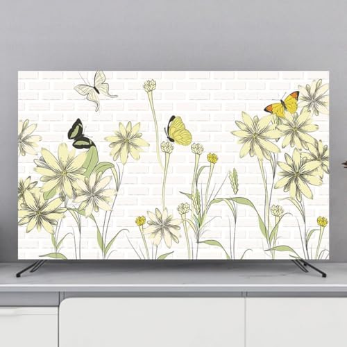 HSTANGKY TV-Staubschutzhülle Für Den Innenbereich Für LCD LED Moderne 32-80 Zoll Bildschirmhülle Farbenfrohes Musterdesign Plasma TV Computermonitor Abdeckung-flower3||37-39inch