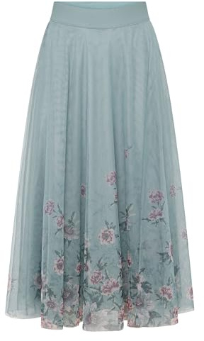 zero Damen Tüllrock mit Blumen 42, Patch Blue/Pink