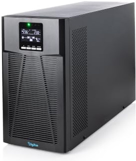 DIGITUS Unterbrechungsfreie Stromversorgung – OnLine USV-System – 2 kVA 2 kW – 8X IEC C13 Steckdosen – Leistungsfaktor 1,0 – UPS Software – RS232, RJ45 und USB-Port – Tower – Schwarz