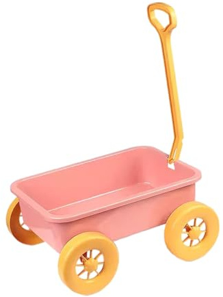 Gralara Carretto Giocattolo per Bambini, Ideale per Esterni, per Materiale Robusto, Facile da Trainare. Perfetto per Il Tempo Libero in, Rosa